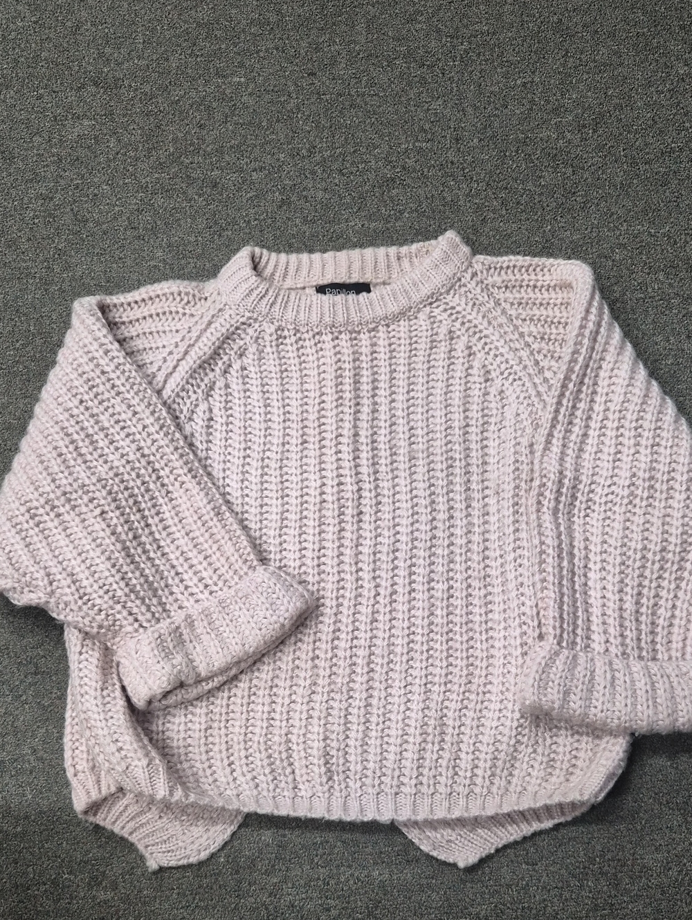 Papillon Blanc Soft Blush Chunky Crewneck Sweater